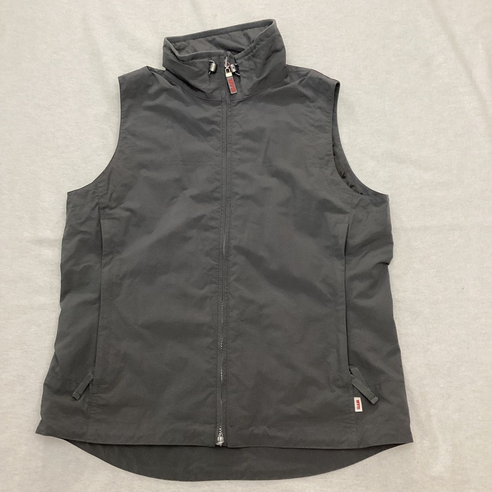 SLAM Men's Sleeveless Gray Vest Zip Up Mock Neck Lightweight Outdoor Casual